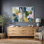 Œuvre botanique abstraite, salon moderne coloré, impression sur toile encadrée, 2 pièces-126662289-126662291