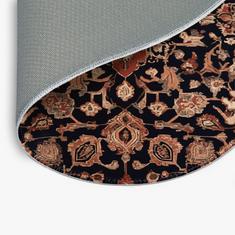 Tapis d'intérieur et d'extérieur brun Persian, Rond 5 pi