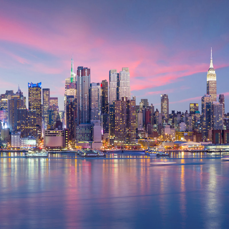 New York City Skyline - Wrapped Canvas Print, 122cm H x 122cm W