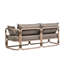 Canapé d'extérieur 79 po Baja en eucalyptus brun brossé avec coussins bruns 79 po