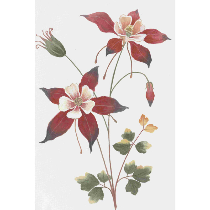 " Red Flowers On White ", 18" H x 12" W  