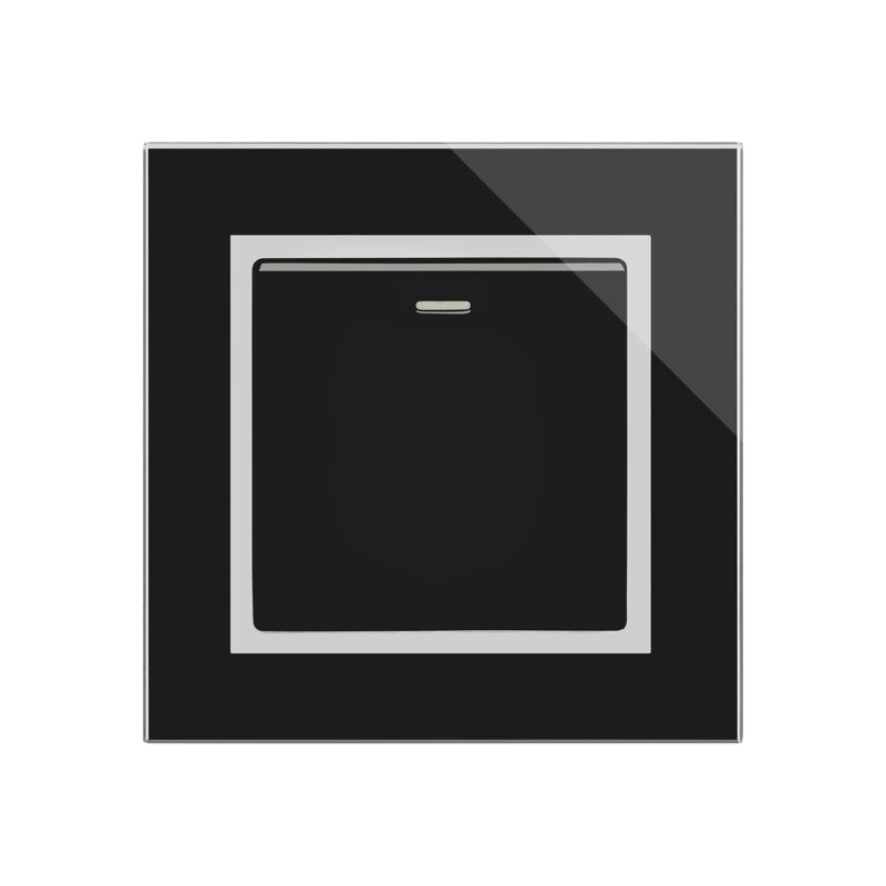 Crystal CT 1 Gang Rocker Light Switch White Intermediate, Black