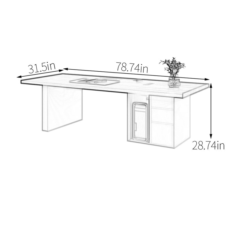 Premium Walnut Desktop Desk, 28.74" H x 78.74" W x 31.5" D
