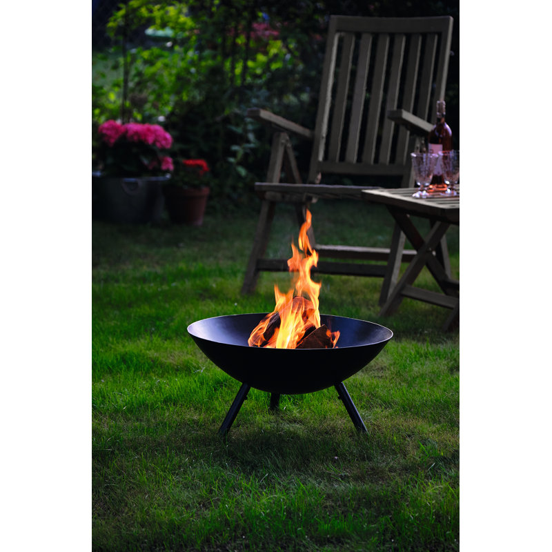 Round Steel Smokeless Fire Pit, 29cm H x 59cm W x 59cm D