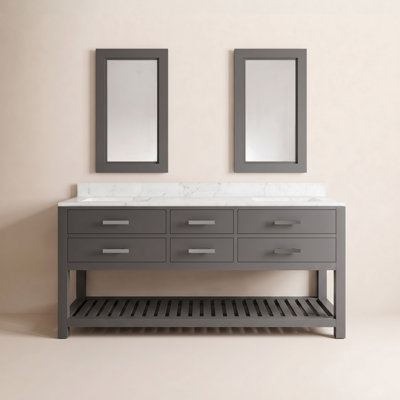60" Pine Double Bathroom Vanity