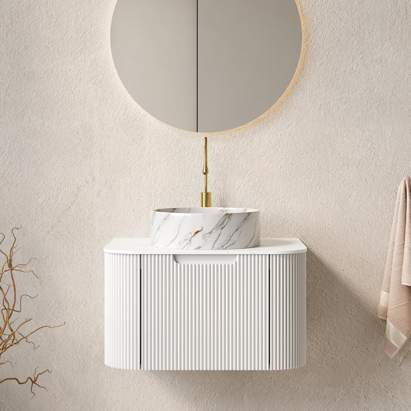 Ensemble de meuble-lavabo mural 24 po Echoe, Blanc, 24.02"