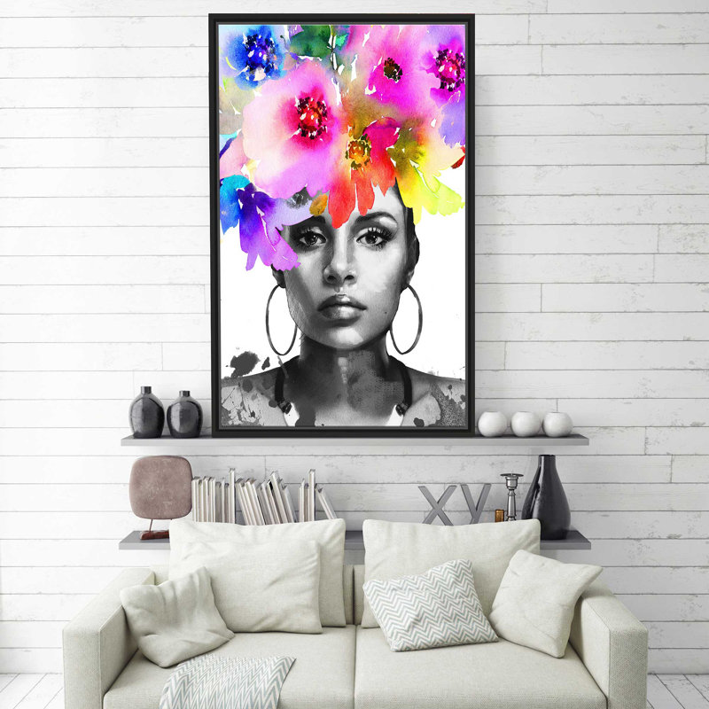 " Afrique Model 3 (Vertical) " by By Jodi, Black Floater Frame, 63.5" H x 39.5" W x 2" D