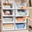 17 "x13.2 "x 7.3" Stackable Plastic Storage Basket(4 Pack)