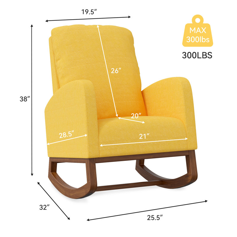 Chaise berçante Maeci, Jaune