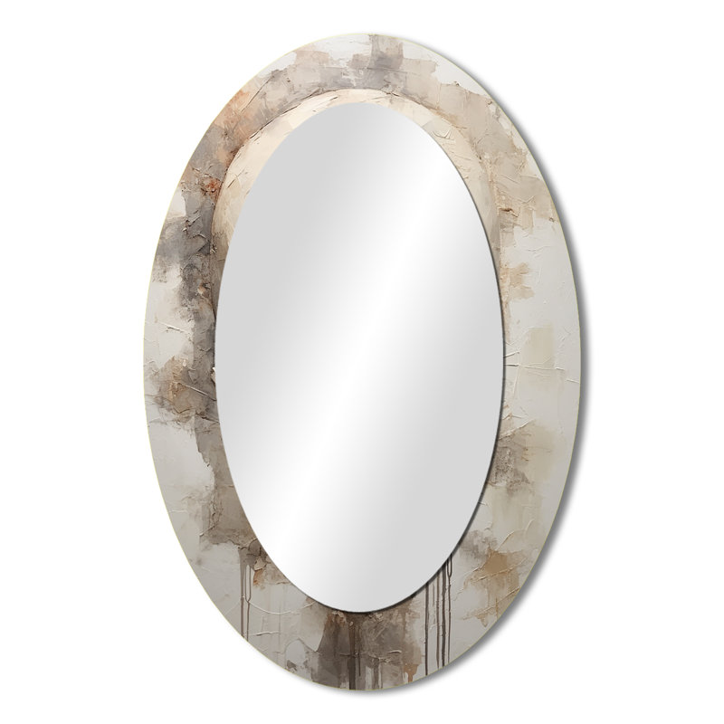Miroir mural moderne beige Skeletal Elegance, H 36 po x l 24 po