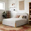 Pieds en bois massif avec lit plateforme en lin