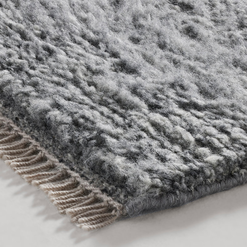 Shadow Play Hand Knotted Wool Area Rug in Charcoal, 6' x 9'