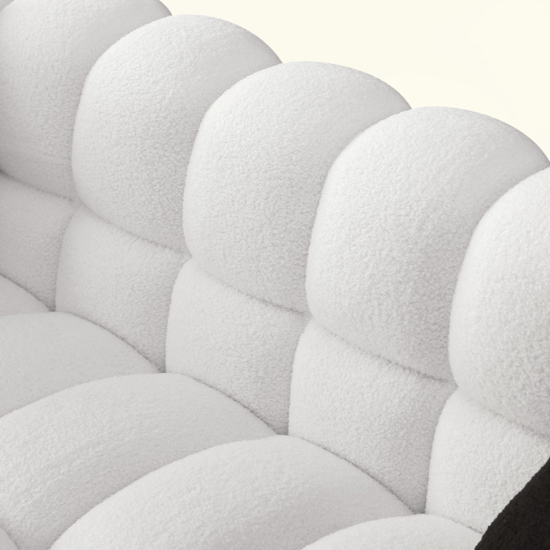 35,83 po de profondeur, structure du corps humain pour les gens des États-Unis, canapé Marshmallow, canapé Boucle, 2, Blanc