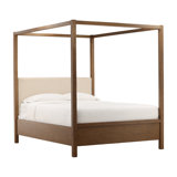 Emmalyn Solid Pine Wood Panel Bed, Everest Cream, Eastern King