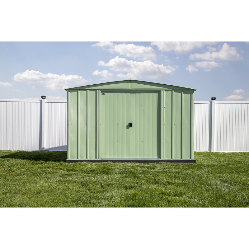  Arrow Classic Steel Storage Shed, Green, 10 ft. W x 14 ft. D