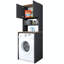 Armoire pour machine à laver Modern, panneau de particules enduit 100% mélamine, finition noyer et anthracite, 25,6 po x 72,2 po x 23,6 po | Solution de rangement robuste et élégante pour la salle de lavage, conception durable et élégante-116132975