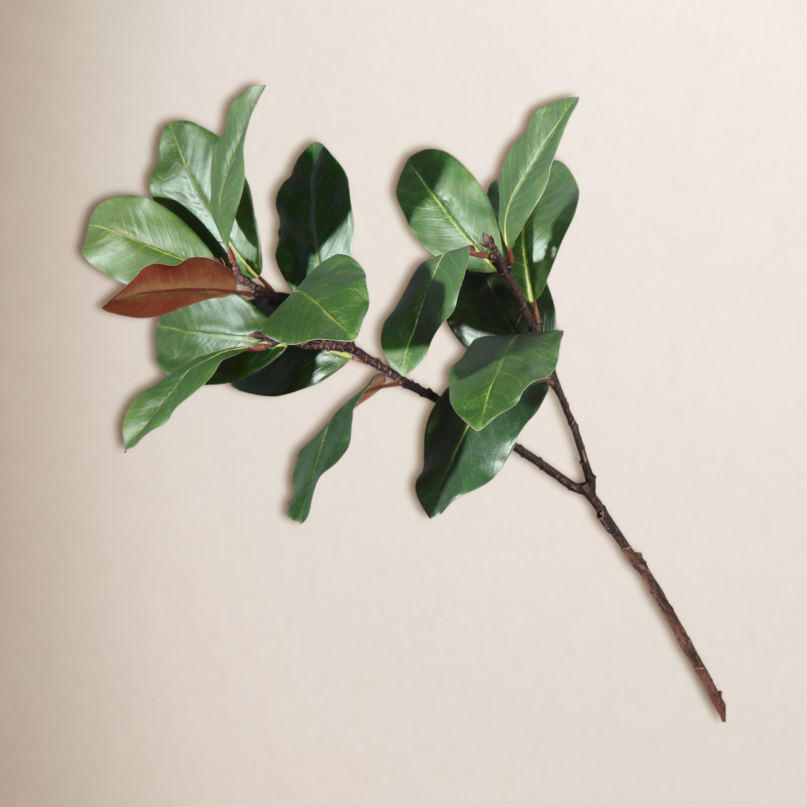 Artificial Green Magnolia Leaf Spray For Vase Filler, Faux Magnolia Branch Stem For Table Centerpiece Decor, Green