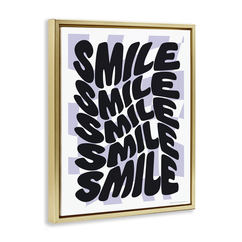 "Wavy Smile" par Reinders, Cadre flottant métallique doré, H 21 po x l 17 po