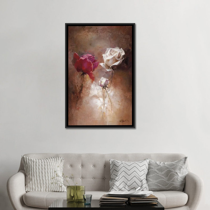 «A Couple II», reproduction sur toile, H 26 po x l 18 po x P 1,5 po, Toile avec cadre noir, Pas de tapis