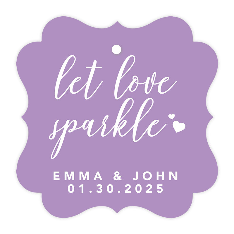 Cadre personnalisé sur mesure Let Love Sparkle, Lavande