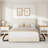 Teddy Fleece Full Size Bed Frame, Cloud Cream Bed Frame with 2 Storage Drawer and Adjustable Headboard, Soft Teddy Fabric, No Box Spring Required, Easy Assembly, Cream-1817086453