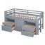 Lit mezzanine simple en bois avec rangement