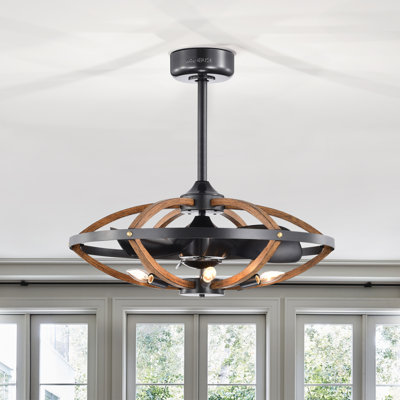 Ventilateur de plafond 20 pales en cage à 3 pales 20 "avec télécommande et ensemble d'éclairage inclus