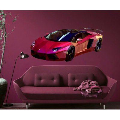 Adhésif décoratif en forme de voiture polygonal