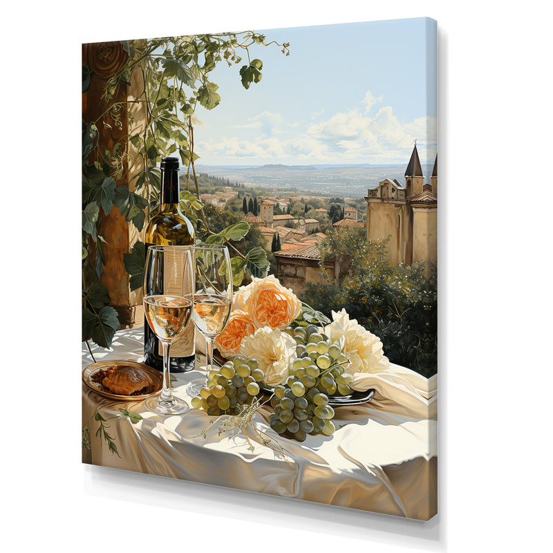 «Wine Champagne Charm I» - impressions murales sur vin et champagne, Toile tendue, H 20 po x l 12 po x P 1 po