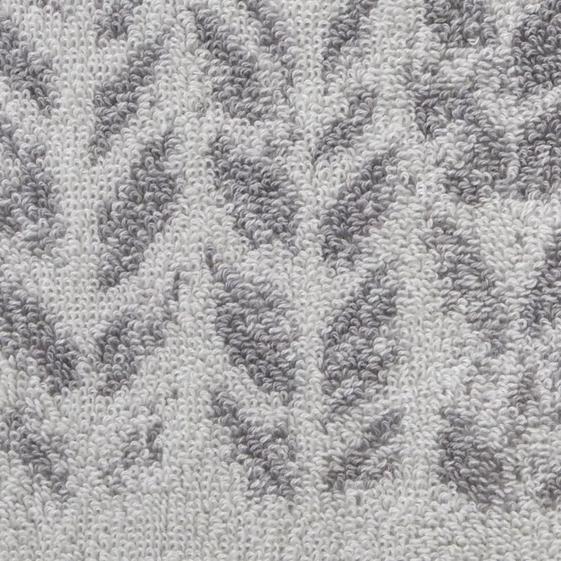 Gracie Oaks Distressed Leaves Hand Towel, Gray