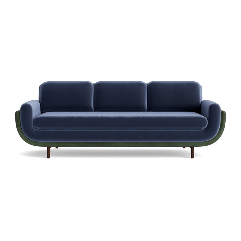 Regatta 100 Sofa, Performance Velvet - Indigo/Bedford - Evergreen, Sienna