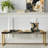 Floral Upholstered Gold Bench-130008496