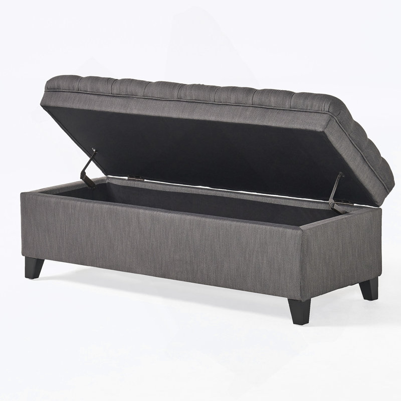 Modern storage ottoman, Fabric, Gray