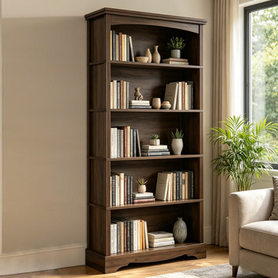 5-Tier Wooden Bookshelf, Floor Standing Modern Bookcase For Living Room, Office, Study Room