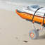 Chariot de kayak, capacité de charge de 350 lb, chariot de kayak avec pneus en polyuréthane gonflable de 12 pouces et 2 sangles, se monte et se démonte en quelques secondes, chariot à planche à pagaie pour transporter des kayaks et des canots
