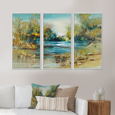 «Forest in Summer Sky», ensemble d'art mural sur toile encadré paysage