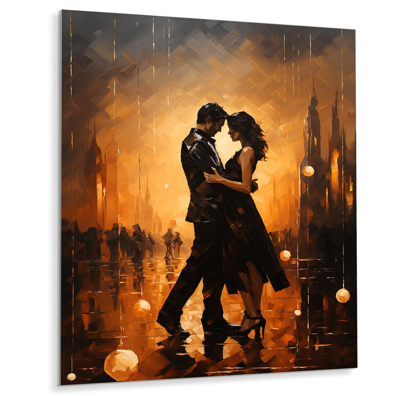 «Dance Tango Couple Harmony I» sur métal, H 32 po x l 16 po