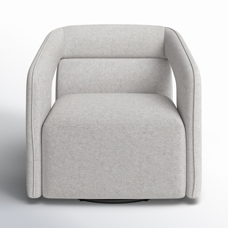 Kendrick Swivel Armchair, Gray Polyester