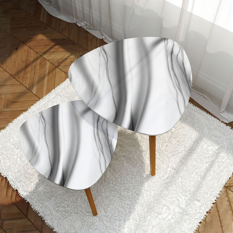 Ensemble de 2 tables basses gigognes Triangle, Dark Gray
