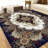 Traditional Multicolor Medallion Area Rug with Non-Slip Rubber Backing, Washable Tufted Polypropylene Indoor/Outdoor Rug-1265564728