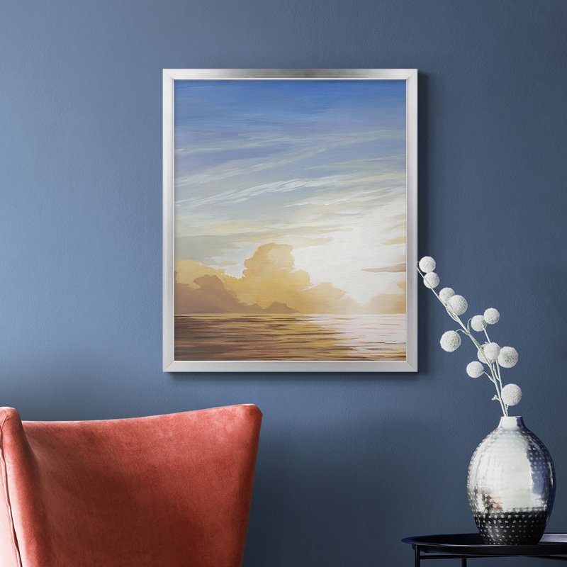 «Luminous Waters I», toile encadrée de qualité supérieure - prête à être accrochée, Argent, H 24 po x l 20 po