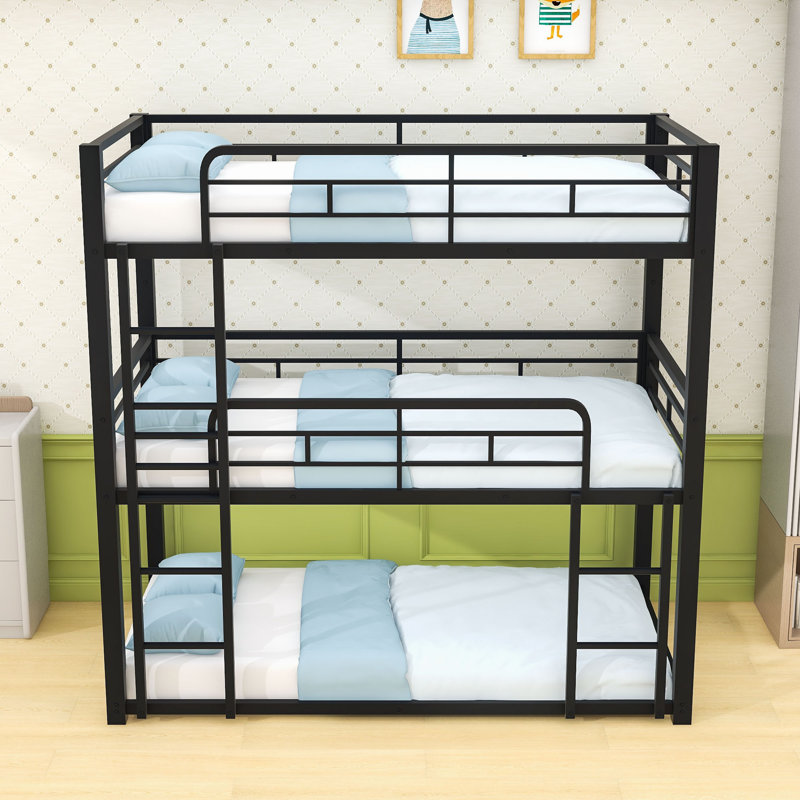 Pfarr Twin over Twin over Twin Triple Bunk Bed by Isabelle & Max, Black