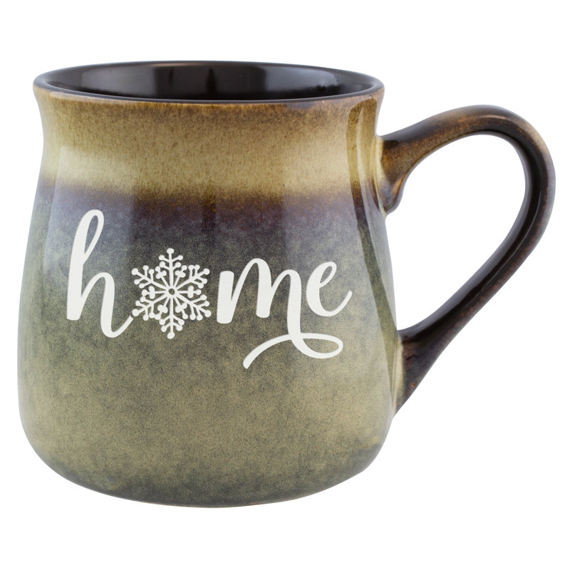 Tasse en céramique brun clair à beige Home (flocon de neige)