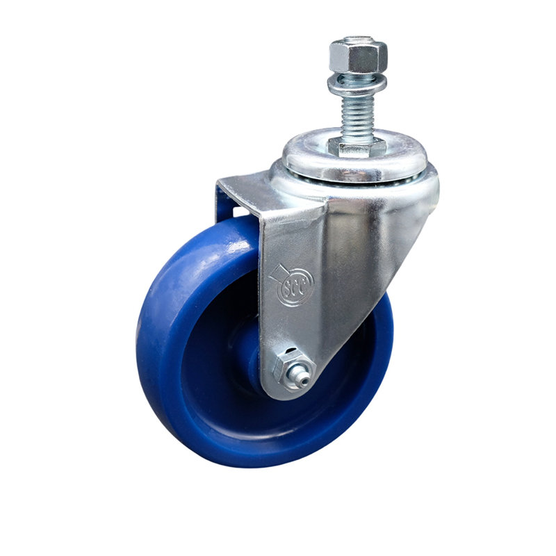 4 Inch SS Solid Polyurethane Wheel Swivel ½ Inch Threaded Stem Caster SCC