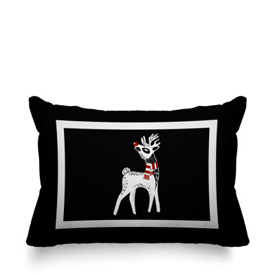Coussin décoratif intérieur / extérieur Folk Christmas Reindeer