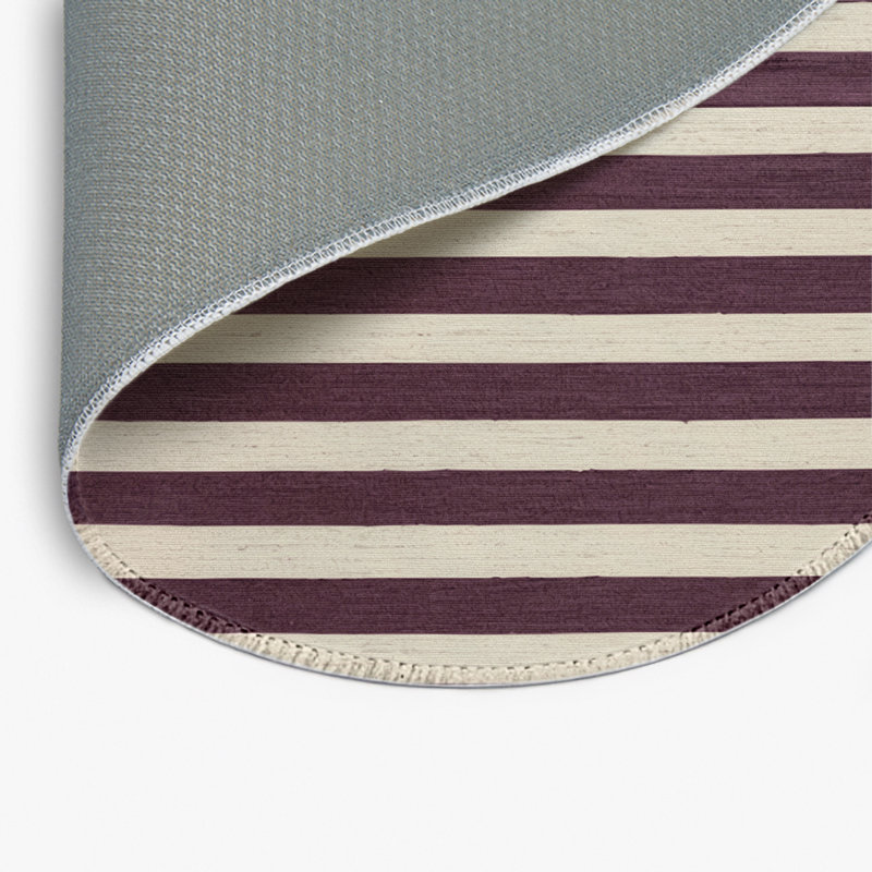 Tapis intérieur / extérieur beige HorizontalStripes, Rond 5 pi