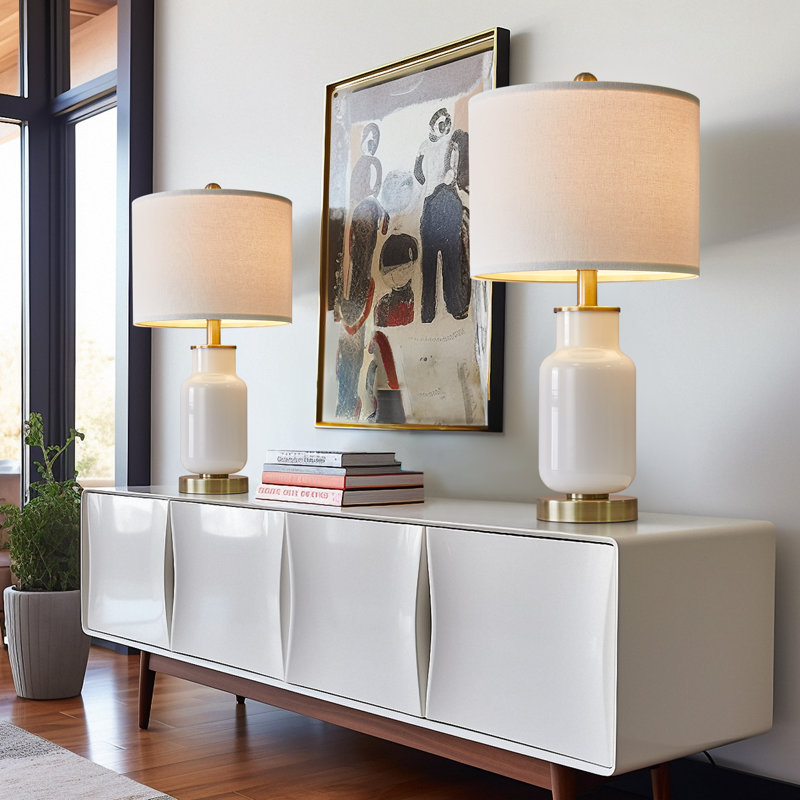 Lampe en verre élégante et élégante de 21 po, chevet, salon, chambre d'enfant et salle d'étude convenable