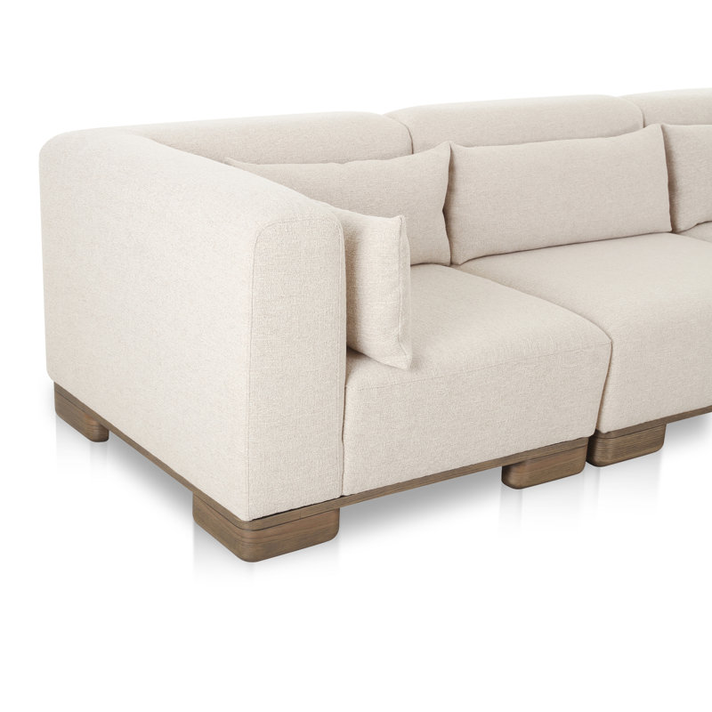 June Modular Sofa Performance Fabric, Beige, 30" H x 115" W x 115" D