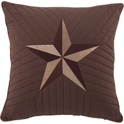 Lone Star Embroidered Cotton Throw Pillow