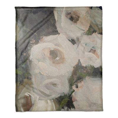 Moody Close-Up Florals Throw Blanket
